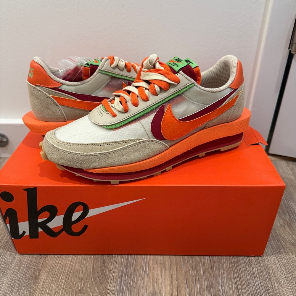 NIKE SACAI x CLOT x LDWAFFLE NET ORANGE BLAZE sz 11 NW/DS